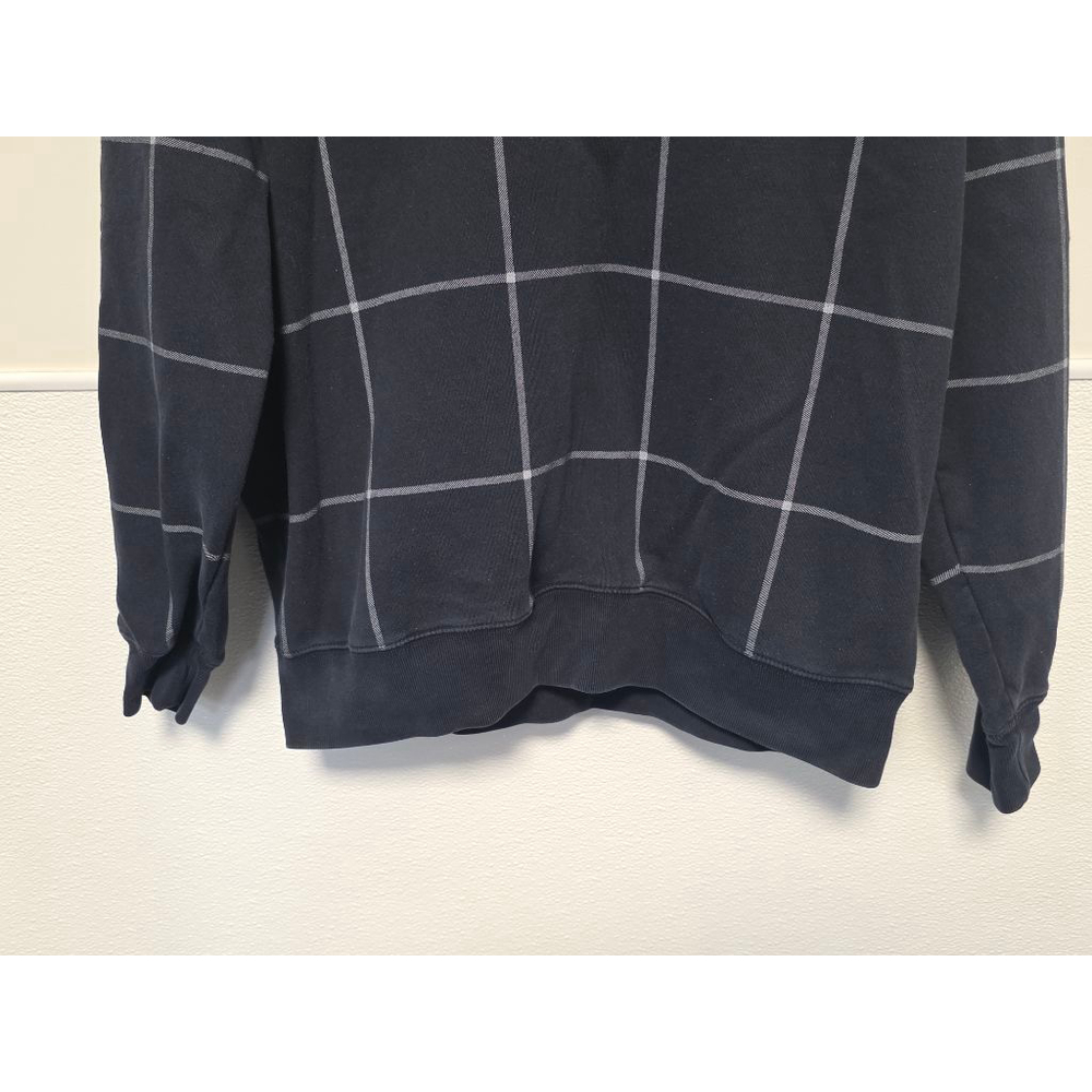 Men's Nautica Navy White Plaid 1/4 Zip Sweatshirt L - Picture 2 of 7